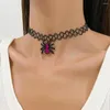 Hanger Kettingen Verstelbare Spin Ketting Voor Vrouwen Choker Strass Ingelegd Zirkoon Bling Geometrische Punk Party Sieraden Accessoires Cadeau