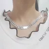 Catene Collana in vero argento sterling S925 per uomini e donne Tendenza semplice coppia tailandese catena al collo regali di gioielli in puro Argentum