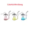 Mini cogumelo Bong de vidro que brilha no escuro luminoso 10mm fêmea conjunta Dab Rig Tubo de água de vidro com tigela de queimador de óleo borbulhador