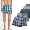 Herren-Shorts, Herren-Höschen, Unterwäsche, Boxershorts, lässig, Baumwolle, kariert, Schlafunterhose