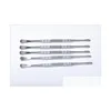 Other Smoking Accessories Stainless Steel Carving Tool Concentrate Dab Wax Pen Dabber Double-Sided Spear Point Smoother Scoop Clay S Dhqd3