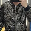 Herrenjacken 2023 Herbst Schwarz Gold Kontrastjacke Schwerindustrie Tiger Print Baseball Neck Zipper Cardigan Slim Fit Langarmmantel Männer