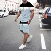 Männer Trainingsanzüge Einfache Hohe Qualität 3D Druck Sport Shorts Trainingsanzug Männliche Kleidung Mann SetsTops Outfits