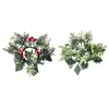 Decorative Flowers Pillar Candle Rings Wreath Greenery Candleholders Wreaths Table Centerpiece For Wedding Easter Tabletop Festivals