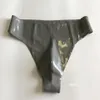 Men's G Strings Sexy Silver Fetish Latex Briefs Front Crotch 3d Tailor Rubber Underwear2829