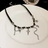 Choker Four-Pointed Charm Neckchain Tassel Pendant Necklaces Y2k Jewelry Dropship