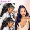 Lace Wigs Rambut Manusia Kuncir Serut Panjang Gelombang Tubuh Klip Peru Ekstensi Di Remy Hitam Alami 2 Sisir Kuda Poni Tahan Panas 230905