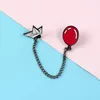 Brouches Fashion Red Balloon Chain مع قارب أبيض "S.S Ceorcie" دبابيس مركب شراعي للأطفال Clown's Night Joker Movie Pendenties Pendenties