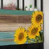 Curtain Pastoral Style Sunflower Vintage Plank Short Curtains Kitchen Wine Cabinet Door Window Small Wardrobe Drapes Home Decor