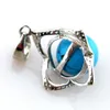 Bijoux en pierre semi-précieuse à la mode, pendentif bleu Turquoise, collier classique pour femmes