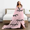 Blankets Eyelash Knitted Cartoon Beauty Glam Closed Eyes Flannel Throw Blanket Airplane Travel Decoration Soft Warm Bedspread 230906