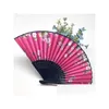 Other Festive Party Supplies Chinese Craft Silk Floral Priting Handmade Folding Hand Fan 20 Pieces A Lot Mti Color Wedding Dancing Dhipw