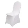 10 pièces housse de chaise de mariage blanche universelle extensible Polyester Spandex élastique housses de siège fête Banquet hôtel dîner fournitures en gros