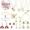 Chains Swars Trend Women'S Jewelry Austrian Crystal Bee Dragonfly Necklace Bracelet Earrings Set Party