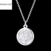 Pendanthalsband Prostael 925 Sterling Silver Tree of Life Shell Halsband Kvinnliga smycken Valentine gåva till hennes läckra rund PSP3715B