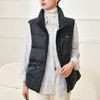 Gilets pour femmes 2023 automne hiver femmes gilet lâche col montant longue veste blanc canard vers le bas coupe-vent chaud gilet H15