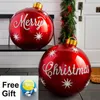 Juldekorationer 60 cm jul Uppblåsbara dekorerade bollar Julfärer utomhus PVC Juldekoration Toy Ball Navidad Tree Decorations 230905