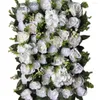 Fleurs décoratives mariage 3D fleur Stickers muraux panneaux poignée artificielle soie Rose pivoine maison toile de fond suspendus décoration vert coureur