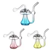 Mais novo Forma de Cogumelo Mini Bong Tubo de Água Hookah Colorido Sólido Brilho Luminoso no Escuro Dab Rig Bongs Tubos com 10mm Masculino Joint Oil Burner Banger Nail