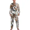 Vêtements de nuit pour hommes Pyjamas de cheval rose Joli animal hommes à manches longues Kawaii pyjama ensembles deux pièces décontracté automne design cadeau de nuit