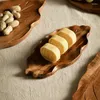 Plates Creative Wooden Pallet Household Chinese Tea Tray Restaurant Baking Fruit Cakes Leaf Snack Sushi Pizza Dessert Plate