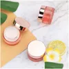 Vaso cosmetico Vaso per crema per il viso in vetro rosa all'ingrosso Contenitore vuoto per bottiglie spesse con coperchio in oro rosa e rivestimenti interni 5G 10G 15G 20G 30G Otf3P