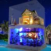 Doll House Accessories Diy Miniature Dollhouse casa Kit Big House Sea Villa Wooden Doll House With Furniture Roombox Building Kids Toys Birthday Gifts 230905