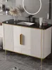 Bathroom Sink Faucets Cabinet Hand Washing Modern Washstand Solid Wood Storage Integrated Floor Small Apartment
