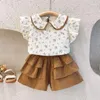 Set di abbigliamento 2023 Summer Girls Boby Kids Camicie casual Pantaloncini Set Comodi vestiti carini per bambini Bambini