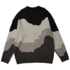Męskie swetry ciemne ikona blok kolorów pullover mężczyźni kobiety sweter jesienny zimowy dzianin 3 kolory 230906