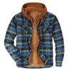 Men's Sweaters Winter Sweater Jacket Long Sleeve Fleece Hooded Thick Plaid Fashion Cardigan For Men