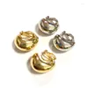 Rug Oorbellen Leuke Halfronde Oorclips Voor Vrouwen Partij Sieraden Goud Kleur Vintage Metalen Minimalistische Ovale Glanzende Clip Op Non-piercing