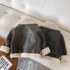 Jaquetas moda bebê menina menino pu jaqueta de couro pele em um inverno infantil criança crianças casaco de pele chaqueta outwear roupas 1-7y 230905