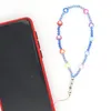 Länkarmband go2boho bohemia mobiltillbehör älskar färgglada hjärtblå kristallpärla telefonkedja