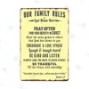 House Rules Metal Signs Family Rules Tin Plate Vintage Shabby Chic Note Plaque Retro Wall Poster Home Decoration Man Cave Home Room Funny Painting30X20CM w01