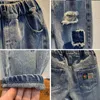 Jeans Jungen Kinder Rüschenhose Frühling und Herbst 2023 Babykleidung Löcher 230905