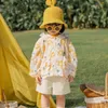 Kurtki Summer Fashion Lekkie kwiatowe cudowne dziewczyny płaszcze z kapturem z kapturem z suwakiem Sun Top Kurtki na 1-10 lat 230905
