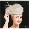 Chapeaux à large bord seau FS noir beige rouge fascinateurs pour femme cocktail église fête sinamay plume voile coiffe vintage casquette de mariée dhylb