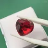 Свободные драгоценные камни Ruif, уникальное высококачественное сердце 15x15 мм, 17,5 карата, выращенный в лаборатории рубиновый камень, полудрагоценный камень для изготовления ювелирных изделий
