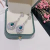 Brincos pendurados vendendo luxo 925 prata esterlina com natural londres azul topázio pingente feminino aniversário de casamento jóias presentes