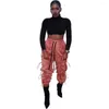 Women's Pants Women Bottoms Thick Track Sm Ladies Street Wear Multi Drawstring Sweatpants Oke Pink Loose Hip Hop Trousers Capris Winter