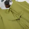 Pigiama di cotone verde degli indumenti da notte da donna Set allacciatura Abito da casa sexy per le donne Canotta e pantaloni moda chic 2023 vestiti