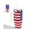 Vaso de bandera de EE. UU. De 40 onzas con asa, taza de agua de doble pared aislada de acero inoxidable, taza de viaje, botella de agua G0906