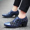 Dress Shoes Fashion Red Plaid Men's Pointed Leather High Heel Men Height Increasing Wedding zapatos hombre 230905