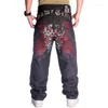 Jeans pour hommes 2023 Automne Homme Lâche Baggy Hiphop Skateboard Denim Pantalon Street Dance Hip Hop Rap Mâle Pantalon Noir Taille Chinoise 30-46