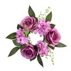 Decorative Flowers 20CM Simulation Rose Garland Candlestick Artificial Wreath For Candle Holder Window Props Home Party Wedding Table