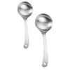 Dinnerware Sets 2 Pcs Metal Spoons Stainless Steel Rice Kitchenware Serving Western Buffet Banquet