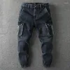 Calça Jeans Masculina Outono/Primavera Plus Size Solta Calça Casual Moda Street Wear Sports Jogger