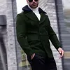 Autumn Winter Casual Long Sleeve Wool Collar Coat Fashion Solid Single Breasted Suit Men Slim Short Woolen Coats