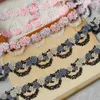 3,5 cm di colore largo ricamato maglia fiore pizzo per colletto con frange abito da sposa festa nastro di applique forniture per cucire africano
